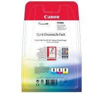 Tintes printera kasetne Canon CLI-8, zila/dzeltena/violeta