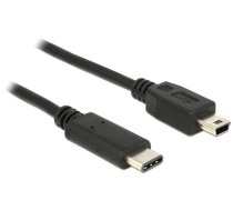 Vads Delock USB / USB-mini USB 2.0 male, Mini USB, 1 m, melna