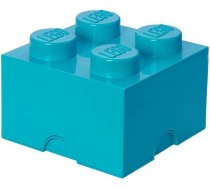 Uzglabāšanas kaste LEGO® Storage Brick 4 Azur, 5.7 l, zila, 25 x 25 x 25 cm, m