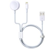 Vads Devia Smart 2in1 USB To Apple Lightning With Inductive Charger For Apple Watch White, USB/Apple Lightning