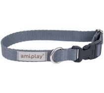 Kaklasiksna suņiem Amiplay Samba, pelēka, 200 - 350 mm x 15 mm, 20-35