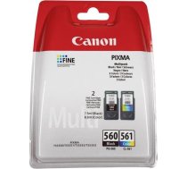 Tintes printera kasetne Canon PG-560/CL-561 Multipack, dzeltens/melna/fuksīna (magenta), 8.3 ml
