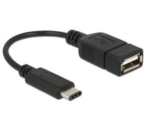 Adapteris Delock USB - USB-C USB-C 2.0 male, USB-A 2.0 female, 0.15 m, melna