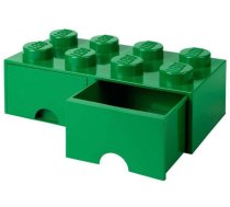 Uzglabāšanas kaste LEGO® Storage Brick Drawer 8 40061734, 12 l, zaļa, 25 x 50 x 18 cm