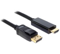 Vads Delock Displayport to HDMI Display port male, HDMI 19 pin male, 3 m, melna
