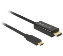 Kabelis Delock USB Type-C male, HDMI-A 19 pin male, 3 m, melna