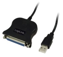 Adapteris Logilink USB to D-SUB USB A male, DSUB 25-pin, 1.8 m, melna