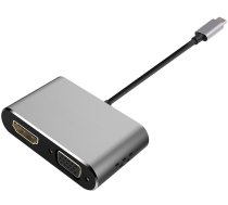 Adapteris Platinet USB-C-HDMI/VGA