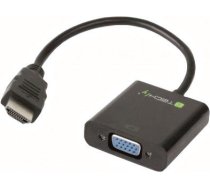 Adapteris Techly HDMI to VGA with Audio HDMI 19 pin male, VGA female, 0.15 m, melna