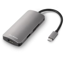 Adapteris Sharkoon SB 3.0 Type-C USB, 0.13 m, pelēka