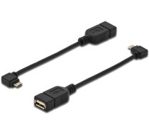 Vads Assmann USB 2.0 A female, Micro USB B male, 0.15 m, melna