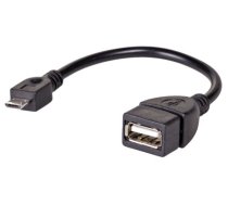 Adapteris Akyga AK-AD-09 USB 2.0 A male, Micro USB 2.0 B male, 0.15 m, melna