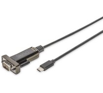 Adapteris Digitus Type-C to Serial DA-70166 RS-232, USB-C, 1 m, melna