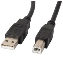 Vads Lanberg USB-A - USB-B CA-USBA-10CC-0018-BK USB 2.0 A male, USB 2.0 B male, 1.5 m, melna