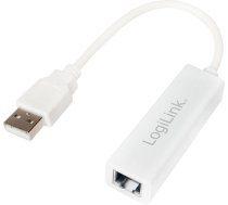 Adapteris Logilink USB 2.0 To Fast Ethernet RJ45 USB 2.0 A male, RJ-45 female, balta