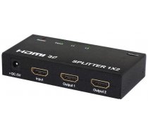 Adapteris Savio CL-42 Video Splitter HDMI 1x2 HDMI HDMI, HDMI 19 pin female x 2, melna
