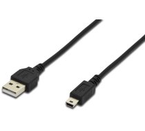 Vads Assmann AK-300130-018-S USB 2.0 A male, Mini USB, 1.8 m, melna