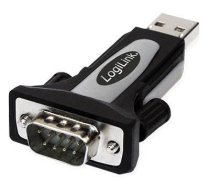 Adapteris Logilink RS232 to USB RS-232 male, USB 2.0 A male, melna