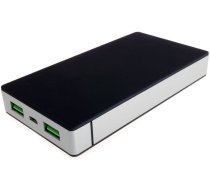 Lādētājs-akumulators (Power bank) Sunen, 10000 mAh, sudraba/melna