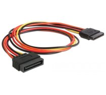 Vads Delock SATA 15 pin male, SATA 15 pin female, 0.5 m, sarkana