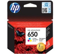Tintes printera kasetne HP 650, zila/dzeltena/violeta, 5 ml