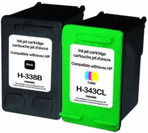 Tintes printera kasetne Uprint H-338-PACK, zila/melna/sarkana, 21 ml