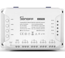 Viedais Wi-Fi un RF 433 MHz slēdzis līdz četrām līnijām Sonoff 4CHPROR3