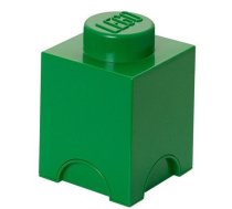 Uzglabāšanas kaste LEGO® Storage Brick 1 40011734, 1.2 l, zaļa, 12.5 x 12.5 x 18 cm