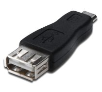 Adapteris Akyga AK-AD-08 USB 2.0 A female, Micro USB 2.0 B male, melna
