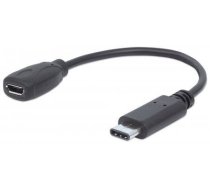 Adapteris Manhattan USB to USB-micro 0.15m Micro USB female, USB 2.0, 0.15 m