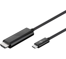 Vads Goobay HDMI A male, USB Type-C male, 1.8 m, melna