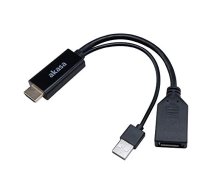 Adapteris Akasa AK-CBHD24-25BK HDMI female, DisplayPort + USB male, 0.25 m, melna