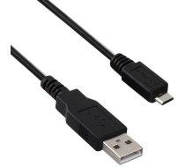 Vads Akyga USB 2.0 A male, Micro USB 2.0 B male, 1 m, melna