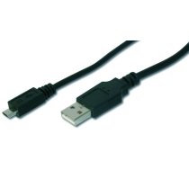 Vads Assmann USB / USB-micro AK-300127-010-S USB 2.0 A male, Micro USB 2.0 B male, 1 m, melna