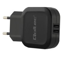 Adapteris Qoltec, USB 2.0 Type A/Europlug, melna, 17 W