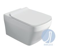 Baden Rimless sienas WC pods, balts