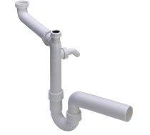 PVC sifons 11/2"x50 ar veļas mašīnas pieslēgumu, speciālais modelis