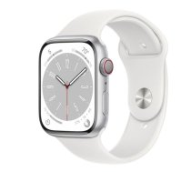 Apple Watch Series 8 Smartwatch (white, 45mm, Aluminium, Sport Band) MP4J3FD/A, MP4J3WB/A
