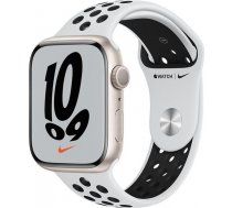 Smartwatch Apple Apple Watch Nike Series 7 GPS, 45mm Starlight Aluminium Case ar Pure Platinum/Black Nike Sport Band - Regular (MKNA3WB/A)