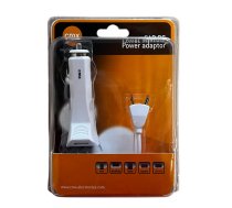 Cmx universāls USB automašīnas lādētājs ar 2 portiem (12V/3A), 2xUSB-A, USB-Mini, USB-Mikro, balts un melns - Balts