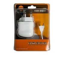 Cmx adapteris universāls USB telefona lādētājs 2 portiem (24V/2,5A) 2xUSB-A, USB-Mini, USB-Mikro, melns un balts - Balta