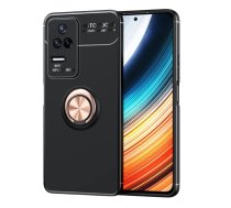 Telefona aizsarg maciņš case Xiaomi Redmi K50 Pro melns, magnētisks, ar gredzenu