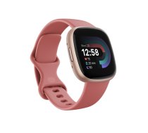 Fitbit Versa 4 Smart watch, NFC, GPS (satellite), AMOLED, Touchscreen, Heart rate monitor, Activity monitoring 24/7, Waterproof, Bluetooth, Wi-Fi, Pink Sand/Copper Rose