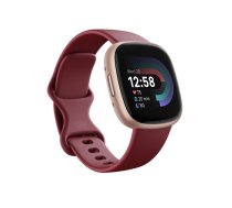 Fitbit Versa 4 Smart watch, NFC, GPS (satellite), AMOLED, Touchscreen, Heart rate monitor, Activity monitoring 24/7, Waterproof, Bluetooth, Wi-Fi, Beet Juice/Copper Rose