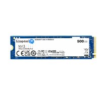 SSD KINGSTON NV3 500GB M.2 PCIE NVMe 3D NAND Write speed 3000 MBytes/sec Read speed 5000 MBytes/sec TBW 160 TB MTBF 200000 hours SNV3S/500G