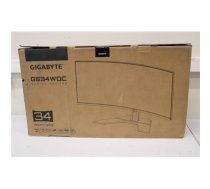 SALE OUT.  | Gigabyte | Gaming Monitor | GS34WQC EU1 | 34 " | VA | 135 Hz | 1 ms | HDMI ports quantity 2 | Black | Warranty 35 month(s) | DAMAGED PACKAGING