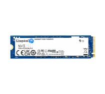 Kingston SSD | NV3 | 1000 GB | SSD form factor M.2 2280 | Solid-state drive interface PCIe NVMe Gen 4.0 (x4) | Read speed 6000 MB/s | Write speed 4000 MB/s