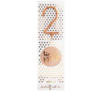 Brīnumsvecīte cipars "2" HipHip Hooray Rose Wondercandle