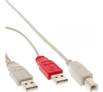 Kabelis Usb Inline 2x Usb-a - Usb-b 1 M Pelēks (34510x)