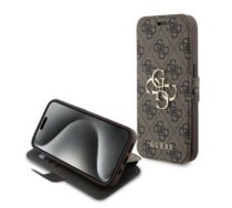 Aizmugurējais Vāciņš Guess - Guess Pu Leather 4g Metāls Logo Book Case For Iphone 15 Pro Max Brown